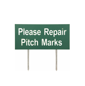 Segno di etichetta del campo da <span class=keywords><strong>Golf</strong></span> marcatore di plastica incidibile a due colori di lunga durata si prega di riparare il segno con Spike - Product Image 2