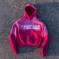 Hoodie Pria Custom Gradient, Model Baggy Oversize, Puff Print Vintage, Warna Pudar, Bahan Tebal, Streetwear, Hoodie Kasual Premium