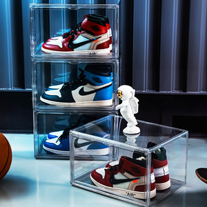 2 Kotak Penyimpanan Sepatu Plastik Transparan Magnetik, Dapat Disusun, Dapat Disesuaikan, Kotak Organizer <span class=keywords><strong>Display</strong></span> Sneaker - Product Image 4