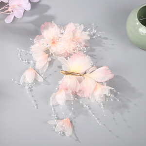 Accesorios para el Cabello Hanfu Hechos a Mano para Mujeres y Niñas, Estilo Antiguo, Pasador de Pelo Rosa con Borlas, Novedad 2023 - Product Image 2