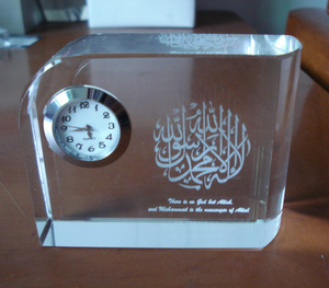 Optique en verre de forme rectangulaire horloge de table en cristal MH-C0182 - Product Image 5