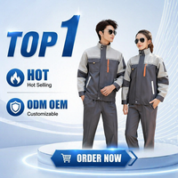 Ensemble uniforme de travail personnalisé pour hommes, résistant aux taches et à l'usure, en polyester réfléchissant à manches longues, chaud et idéal pour le travail.