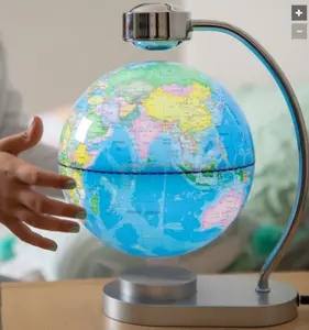 360 Spinning Magnetic Levitation World Globe 6inch With Led Light For Promotion Gift