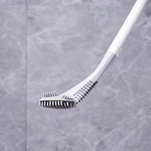 Nuevo cepillo de inodoro de goma suave con mango largo, sin ángulos muertos, con base de cinturón de agua a prueba de fugas de apertura y cierre automático - Product Image 1