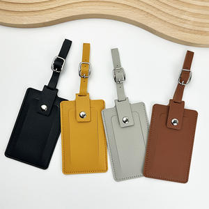 Thickened PU leather top with four-fold clasp luggage tag and vertical-flap boarding <b>pass</b> <b>holder</b> - Product Image 2