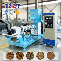 Extrudeuse d'aliments pour poissons flottants TRQT |   Moteur électrique en acier au carbone haute capacité 380V, machine à granulés pour aliments pour animaux de compagnie (chiens et chats)