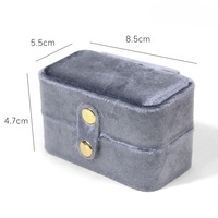 Boîte à bijoux rectangulaire moderne en velours avec logo personnalisé, mini boîte de rangement pour boucles d'oreilles, emballage de voyage – Offre Spéciale