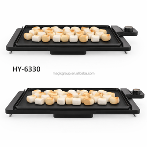 เตาปิ้งย่างไฟฟ้าแบบพกพาสำหรับใช้ในบ้าน แผ่นย่างเคลือบสารกันติด ถอดออกได้ แช่น้ำได้ ผู้ผลิต OEM - Product Image 1