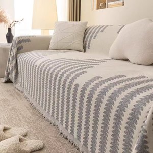 Manta de Felpa Jacquard Gruesa y Cálida, para Sala de Estar, Dormitorio, Manta Grande para Relajarse, Cubre Sofá Decorativo - Product Image 1