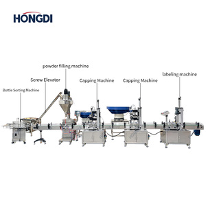 Ligne de production automatique de remplissage de poudre en verre/plastique à faible bruit, marque HONGDI, remplisseur à vis sans fin pour l'alimentation et les produits chimiques - Product Image 3