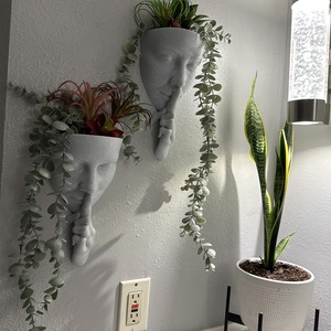 Maceta para Suculentas Impresa en 3D FUSEJOY con Diseño de Rostro Humano para el Tema <span class=keywords><strong>BROS</strong></span>; Decoración Minimalista para el Hogar, Macetero para Plantas - Product Image 3