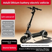 Scooter Eléctrico Plegable de Doble Tracción de 60V, Más Vendido, con Amortiguadores de Alta Elasticidad y Batería de Larga Duración, Scooter Deportivo