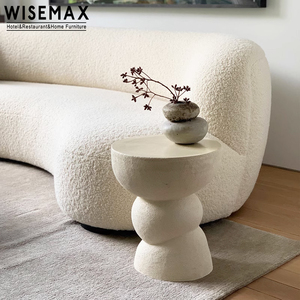 WISEMAX moderno <span class=keywords><strong>Exterior</strong></span> redondo pequeño hormigón <span class=keywords><strong>mesa</strong></span> de centro sala de estar cemento taburete <span class=keywords><strong>lateral</strong></span> para balcón Patio al aire libre <span class=keywords><strong>mesa</strong></span> de té - Product Image 1