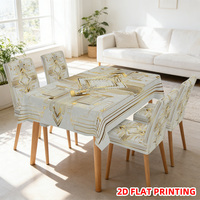 Housse de chaise de salle à manger Kongyu Home Textiles en Spandex extensible, motif géométrique Art Déco doré, ajustement universel élastique, vente en gros