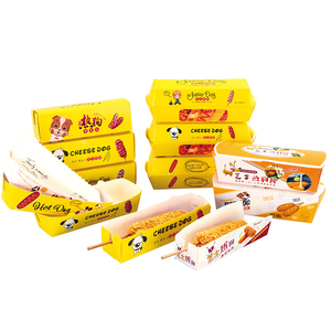 2023热卖定制儿童纸快餐零食包装盒带走长三明治热狗包装翻盖盒 - Product Image 5