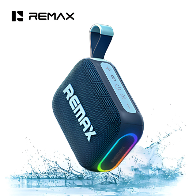 Remax Wireless Speaker with RGB Light TWS Connection Portable Wireless IP67 Waterproof Bluetooth Speaker Support TF-Card/USB/AUX