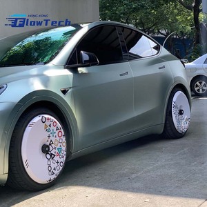 Enjoliveurs FlowTech PC UV Aero pour Tesla Model Y/3 Juniper 18-20 pouces – Qualité supérieure, ajustement parfait, protection intégrale des jantes, esthétique optimale - Product Image 5