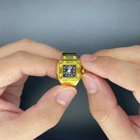Mignon Vintage Carré Quartz Doigt Montre Anneau Petits Bijoux pour Mariage Fiançailles et Idées Cadeaux pour la Saint Valentin