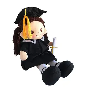 SongshanToys ODM OEM Plush Toys Creative Customized Stuffed Graduation Souvenir Gift Doctor Hat Dress Rag Doll For Students