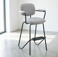 Tabouret de bar moderne et écologique en tissu rembourré, siège ergonomique rembourré, pivotant à 360 degrés, base en métal, mobilier de bar pour la maison