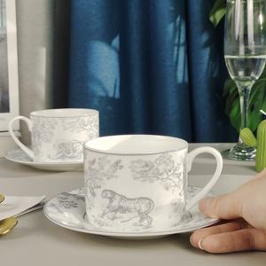 Competitivo nórdico gris hueso China 2 tazas y platillos para superventas - Product Image 4
