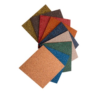 Revêtement de sol de gymnase en caoutchouc EPDM imperméable, antidérapant, à emboîtement, avec des paillettes colorées, design européen, pour usage extérieur - Product Image 1