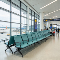 Fauteuil d'attente en cuir PU, design moderne pour aéroport, centre commercial ou salle d'attente, idéal pour les projets hospitaliers ou aéroportuaires (EAU, Arabie Saoudite)