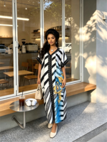 Robe décontractée ample pour femme, style africain, nouvelle collection 2026, tendance, à rayures colorées, élégante et à la mode, vente en gros pour boutiques