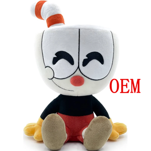 Peluche personnalisée <span class=keywords><strong>Cuphead</strong></span>, personnage de jeu, poupée en peluche <span class=keywords><strong>Cuphead</strong></span>, figurine en peluche avec logo personnalisé pour collection ou cadeau - Product Image 1
