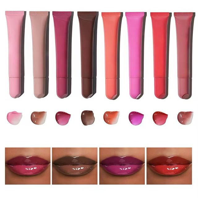 Customized Private Label Moisturizing Glass Shine Lip Gloss Hydrated Glossy Lip Balm