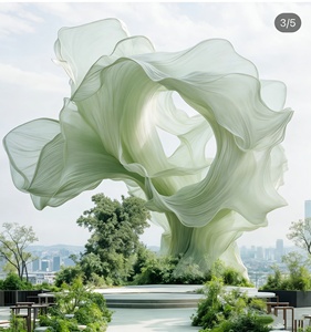 Arco di Fiori Giganti in Organza Fatto a Mano H783, Sfondo di Lusso per Matrimoni, Installazione Artistica in Tessuto Personalizzata per <span class=keywords><strong>Eventi</strong></span> all'Aperto e al Chiuso - Product Image 4