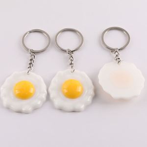 Wholesale Simulation Resin Fried Egg Creative Food Toy Poached Egg Key Ring Pendant Fun Hanging Ornament Small Gift <b>Keychain</b> - Product Image 2