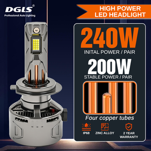 ไฟหน้า LED X39 240วัตต์ความสว่างสูงไม่มีจุดด่างดำกว้างขึ้นและให้แสงสว่างมากขึ้น6500K มองเห็นกลางคืนได้ชัดเจน H1 H4 H7 - Product Image 1