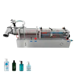 Ligne de production semi-automatique Machine de remplissage de liquide de bureau à piston à tête unique pour bouteilles de pâte de savon liquide
