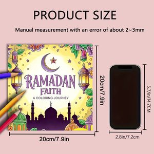 Libro <span class=keywords><strong>da</strong></span> <span class=keywords><strong>Colorare</strong></span> per Adulti a Tema Ramadan, Servizio di Stampa Personalizzata, 24 Pagine con Disegni di Moschee e Lanterne, Antistress - Product Image 6
