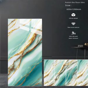 Azulejos de Porcelana Brillante de Diseño Moderno al por Mayor, 600x1200mm, Azulejos Blancos Esmaltados para Interiores, Azulejos de <span class=keywords><strong>Piedra</strong></span> de Lujo para Baños de Villas - Product Image 6