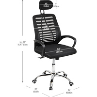 Chaise de bureau pivotante confortable pour ordinateur à domicile, avec dossier et assise, idéale pour les longues sessions de travail