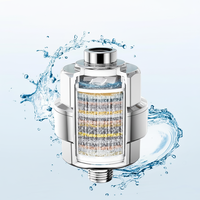Filtre de Douche à 20 Étages pour Eau Dure, Filtre à Eau de Douche à Débit Élevé en Chrome Poli pour Éliminer Chlore et Fluorure