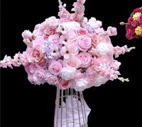 Centre de table de mariage YC Brand, décoration d'événement, arrangement de fleurs artificielles de haute qualité, rose hydrangea rose pâle