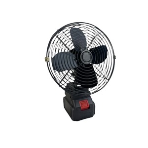 Ventilateur électrique portable mini 8 pouces, alimenté par batterie, sans fil, ventilateur de table rechargeable, moteur DC, utilisation en camping et en extérieur, noir - Product Image 1