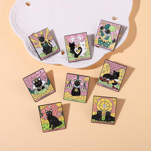 Kreative <span class=keywords><strong>Tarot</strong></span> Black Cat Pin Dunkle Katze geformte Katze Metall Pin Brosche Tasche Zubehör Pin - Product Image 2