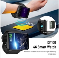 Reloj Inteligente DM100 de Alta Calidad 2024, Tarjeta SIM LTE, Pantalla HD de 2.86 Pulgadas, Asistente de Voz con IA, Resistente al Agua IP67, Podómetro, GPS, Unisex