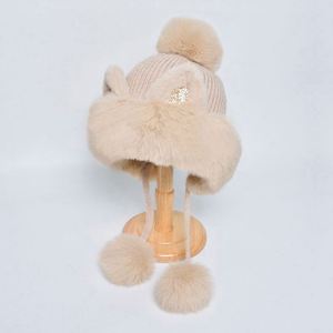 Bonnet d'hiver tricoté unisexe avec oreilles de chat et pompon, style dessin animé, chaud et coupe-vent pour l'extérieur et la plage, vente en gros - Product Image 6