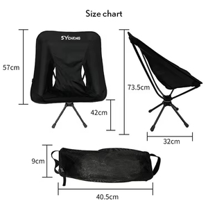Outdoor 360 Degree Swivel Folding Picnic <b>Beach</b> Fishing Chairs Hiking <b>Seat</b> Folding Moon Chair Foldable Camping BBQ Chair - Product Image 2