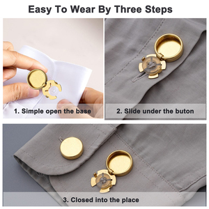 Basi per bottoni in metallo vuote in 3 misure, senza cuciture, per gemelli da camicia, bottoni decorativi rotondi in ottone semplici per gioielli fai da te e artigianato - Product Image 3