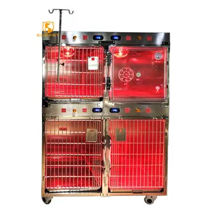 EUR PET Best Selling Veterinary Oxygen Cage Vet Instrument Veterinary Stainless Steel ICU Cages