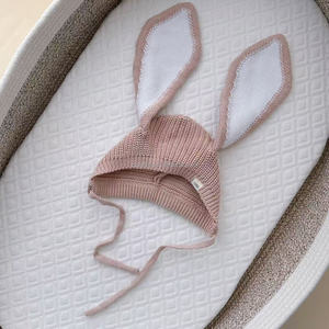 Bonnet tricoté à grandes oreilles <span class=keywords><strong>de</strong></span> lapin pour nouveau-né avec lien, bonnet tricoté pour Pâques, chapeau au crochet fait main pour tout-petit, accessoires <span class=keywords><strong>de</strong></span> photographie pour bébé - Product Image 5
