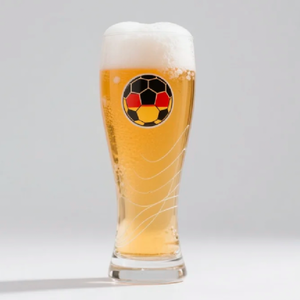 Vaso de cerveza con diseño de fútbol, ​​taza de vidrio transparente para fiestas, tema deportivo, 1 pieza - Product Image 2