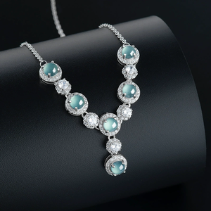 Pendentif en jadeite bleu eau de qualité supérieure, naturel, de grade A, serti d'argent S925 et de jade de qualité glace, pour femme - Product Image 4