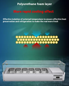 Mostrador Refrigerado para Ensaladas Comerciales, Refrigerador de Exhibición de Ensaladas, Estación de Preparación de Ensaladas Refrigerada - Product Image 3